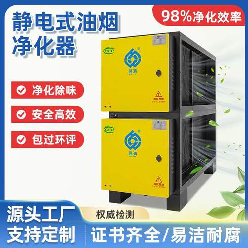 广州蓝清静电式油烟净化器酒店厨房餐饮商用油烟净化除味一体机