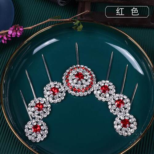 戏曲头面捷克钻七星泡子古装花旦角包头圆形宝石花京剧青衣头饰