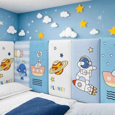 自粘儿童房墙头防撞软包加厚3d立体墙贴榻榻米床头软靠垫隔凉保温