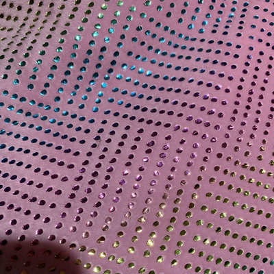 现货扎染水晶超柔烫金绒布料七彩烫星星月亮毛绒面料箱包抱枕鞋材