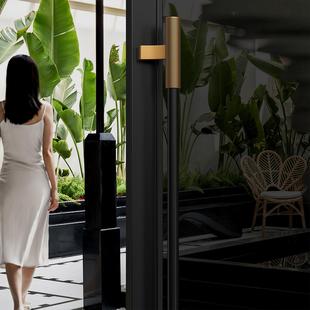 中世纪风格高清晰度酒店实木门把手法国框架玻璃门把手铜色门把手