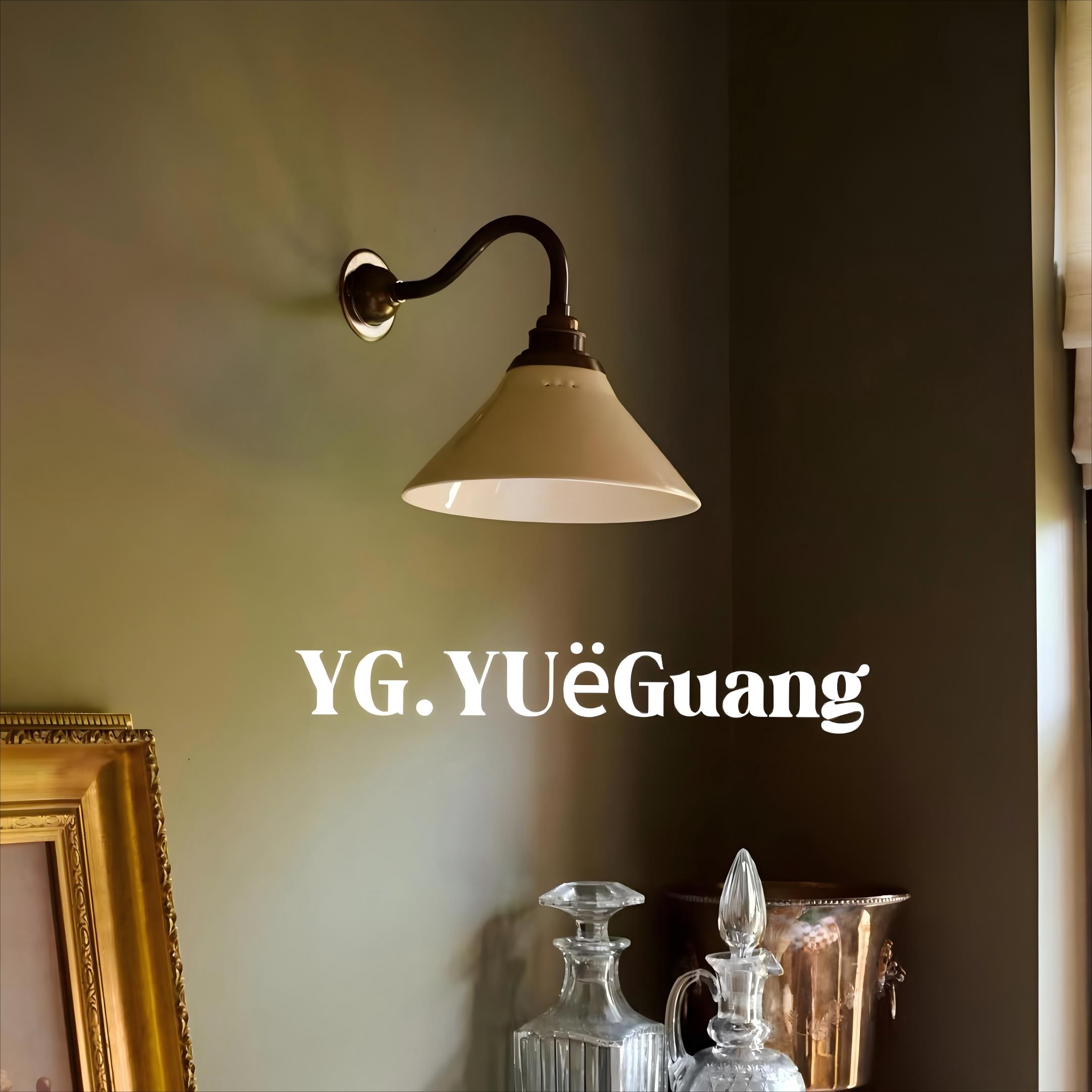 YG粤光灯饰 古铜陶瓷壁灯简约现代中古风客厅背景墙卧室床头
