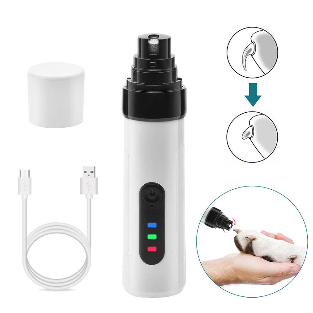 亚马逊外贸宠物磨甲器2档电动修甲器猫狗打磨指甲钳全自动指甲剪