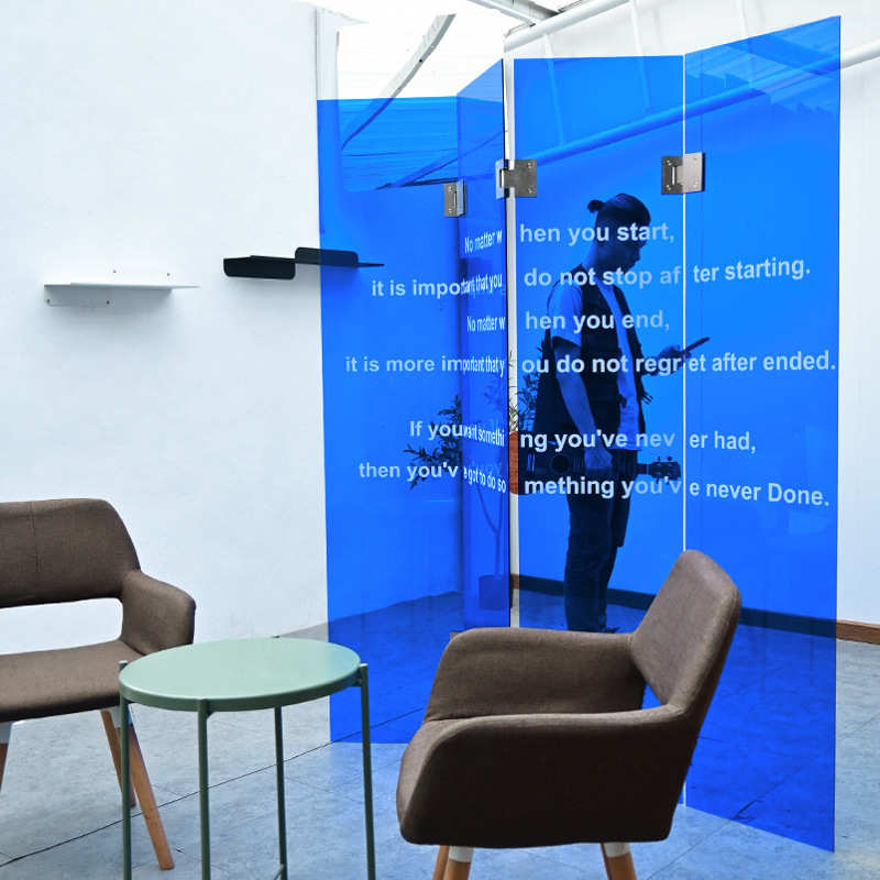 隔断办公室克莱因ins收纳力客厅玄关亚克蓝移动装饰广告牌屏风