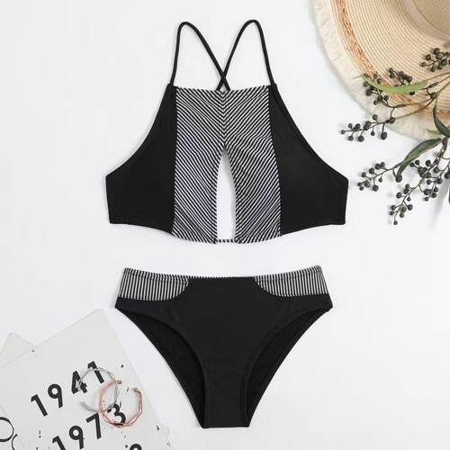 Triangle swimsuit bikini cross shoulder swimsuit sports