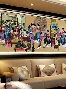蒙娜丽莎十字绣2025新款琴棋书画十八美女十二金钗客厅线绣人物画