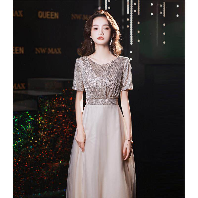 潮牌2025夏季女装晚礼服女宴会气质轻奢名媛修身高级感香槟洋装