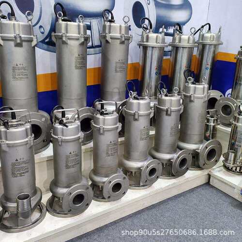 不锈钢排污泵污水泵304/316L耐酸碱耐腐蚀化工防腐泵潜污泵1.5KW