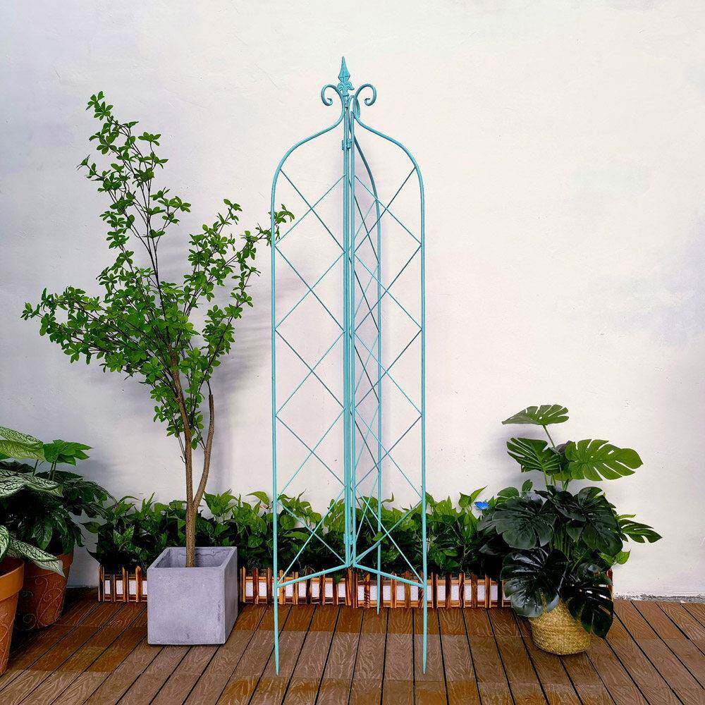 沐子哥庭院铁艺三面立体爬藤架植物铁线莲月季地栽花园阳台折叠