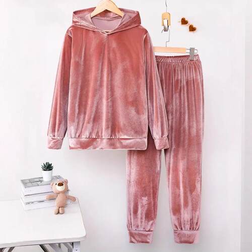 Home hooded sweatshirt long pants set for women