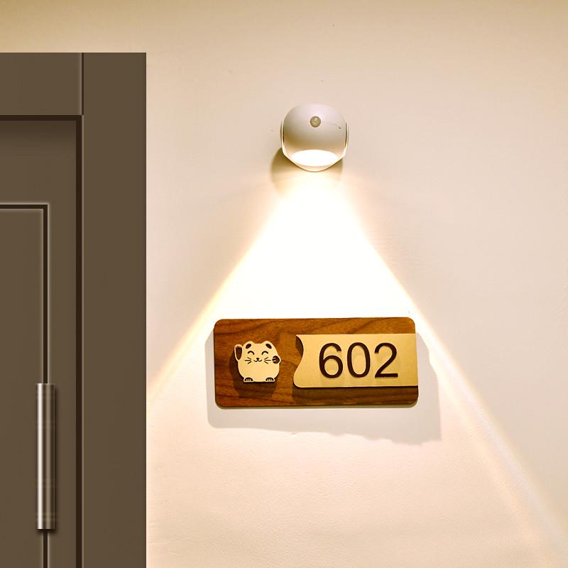 ins爆款落日灯氛围充电小夜灯家用人体感应灯门口室外入户门牌灯