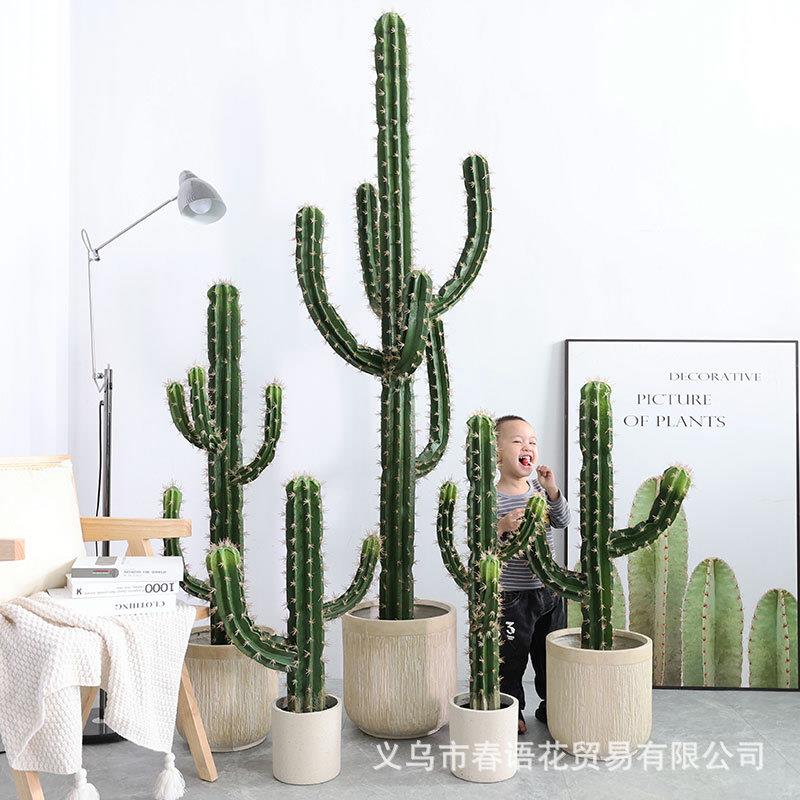 仿真仙人掌盆栽大型植物假北欧仙人柱室内场景橱窗装饰摆件量天尺