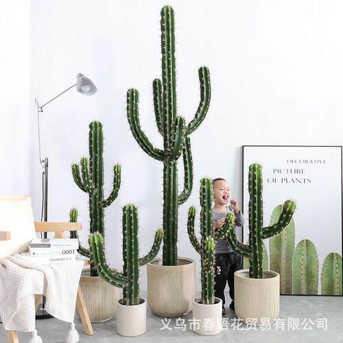 仿真仙人掌盆栽大型植物假北欧仙人柱室内场景橱窗装饰摆件量天尺