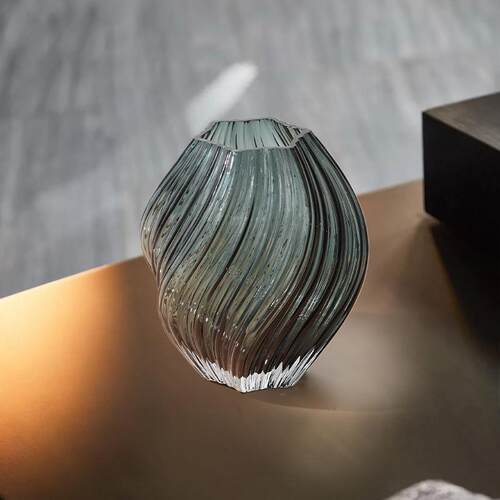 现代水培west玻璃best花扭曲棕色不规则器家居装饰品 螺旋花瓶