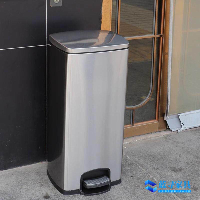 厨房卫生间垃圾桶专用带盖脚踩家用客厅商用办公室大容量不锈钢桶