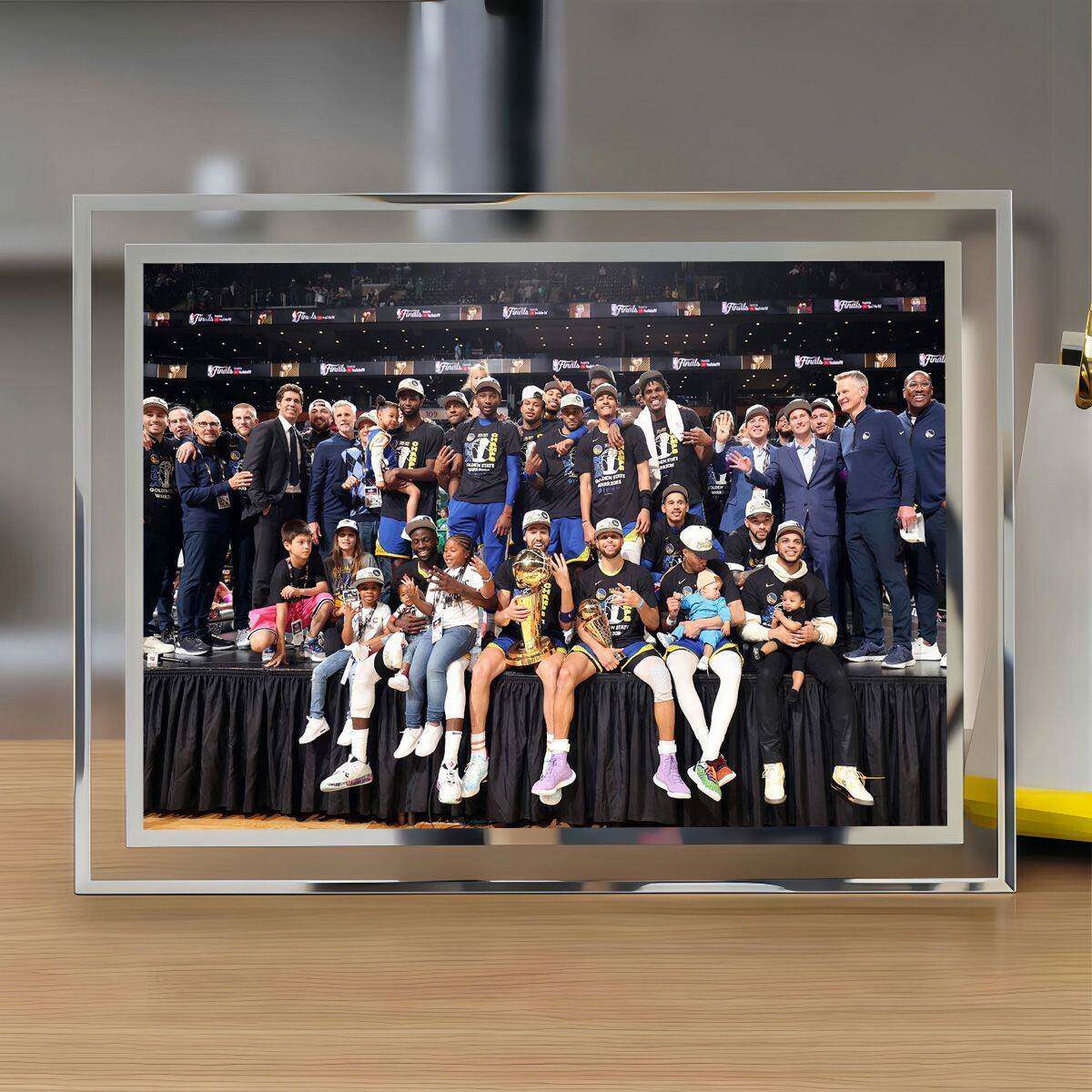 NBA金州勇士队夺冠总冠军库里MVP创意水晶相框纪念礼物摆件可