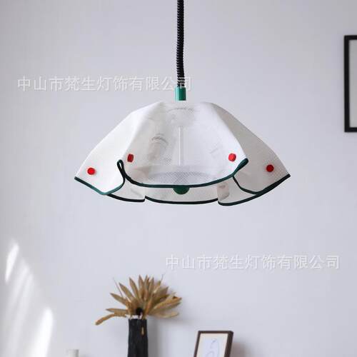 法式中古卧室吊灯诧寂风书房灯复古布艺花纹餐厅吧台民宿房间主灯