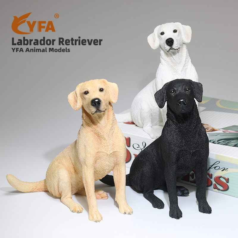 厂家直供仿真动物拉布拉多犬狗模型车载摆件树脂工艺品