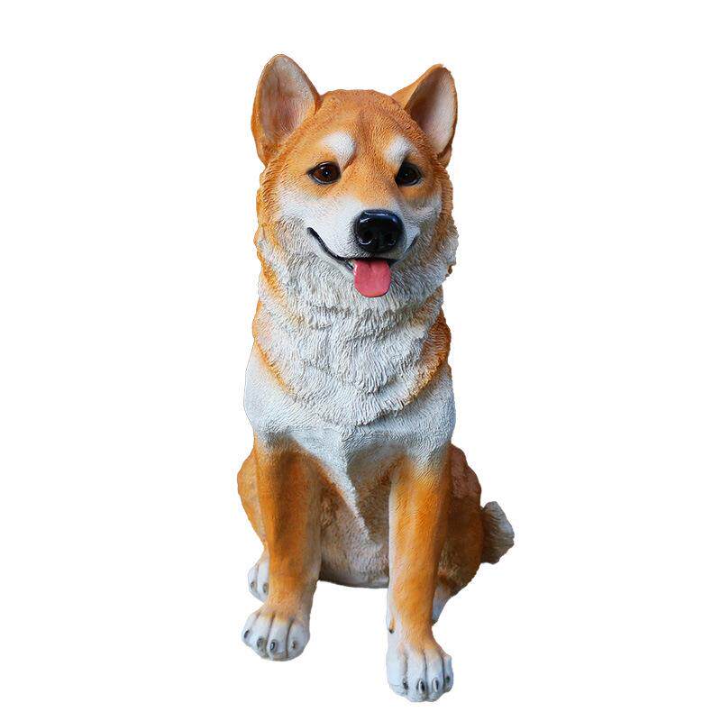 宠物狗柴犬模型秋田犬摆件庭院花园客厅家居装饰动物雕塑造型萌宠