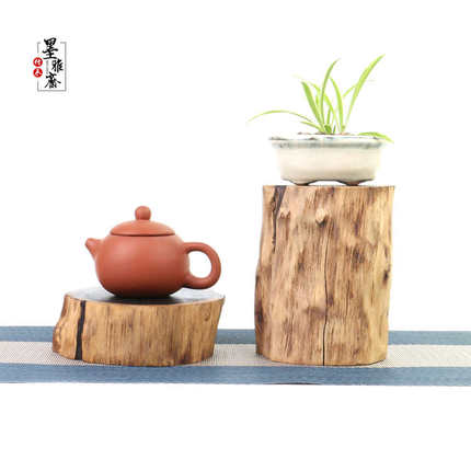 紫光檀原木天然造型木墩实木紫砂壶盆景花瓶底座造景小木桩红木垫