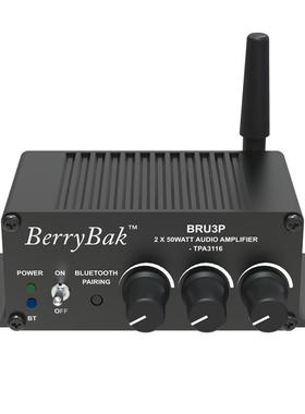 电脑UI调音 蓝牙5.3数字功放TPA3116立体声功率放大器2X50W BRU3P