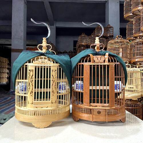促销价云南贵州画眉八哥鸟笼子竹制大号手工鸟笼凯里笼生头专用笼