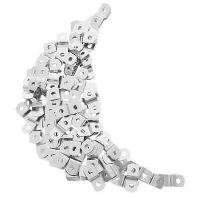 120 Pcs Stainless Steel Corner Brackets Trapezoidal Desktop