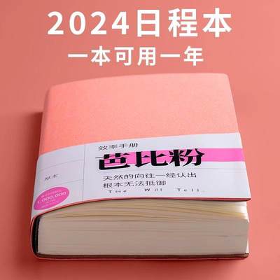 2024年日程本计划表高颜值一日一页学习自律365天打卡本日历记事本工作计划本效率手册日记本成人笔记本定制