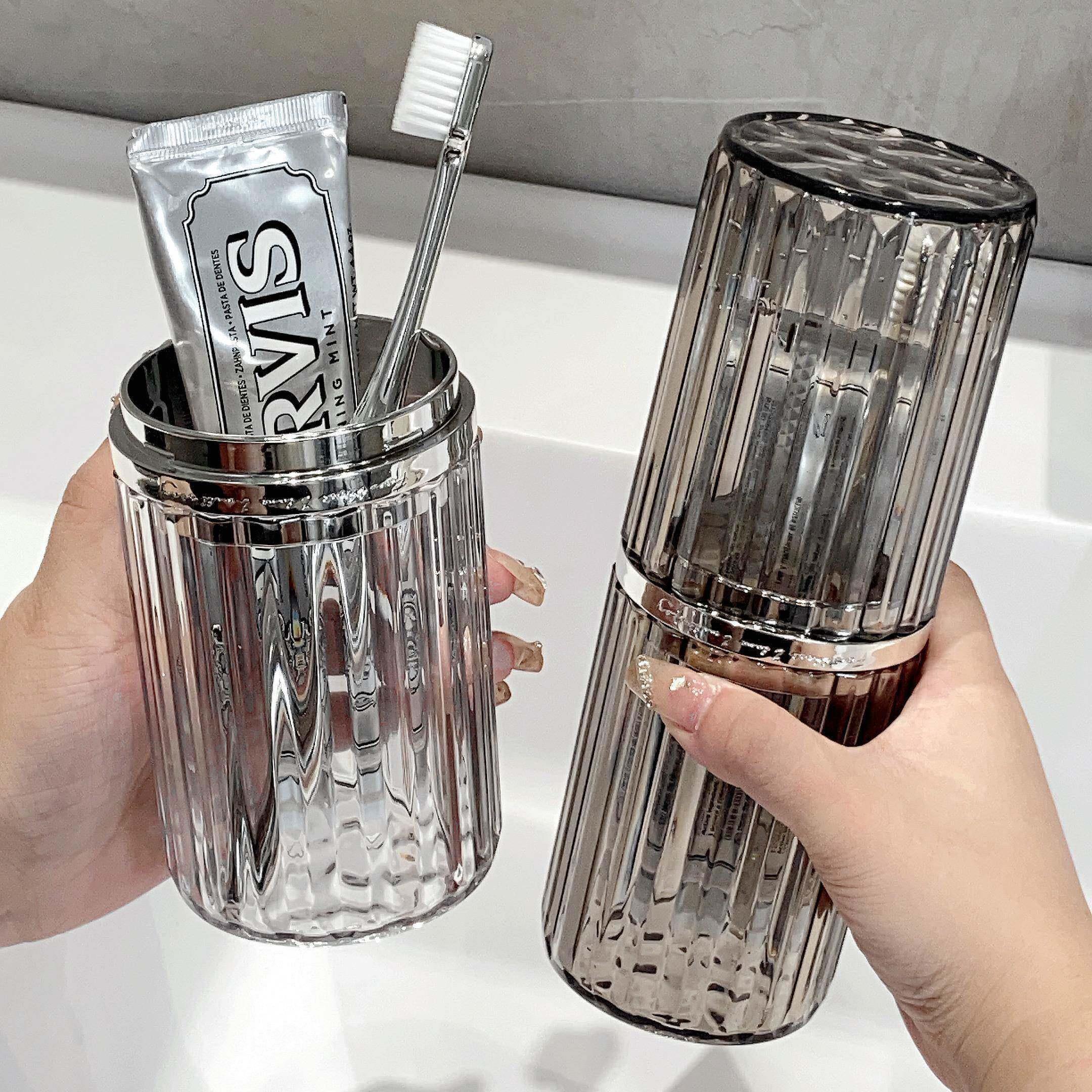 三合一牙刷储物盒一对牙杯旅行便携漱口水杯刷牙杯