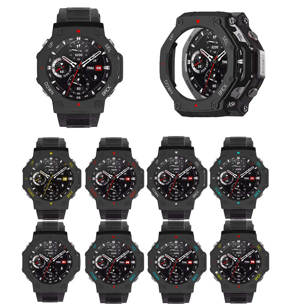 适用双色保护于于rex3t硬壳半包保护套胶米 单华表壳pc-amazfit