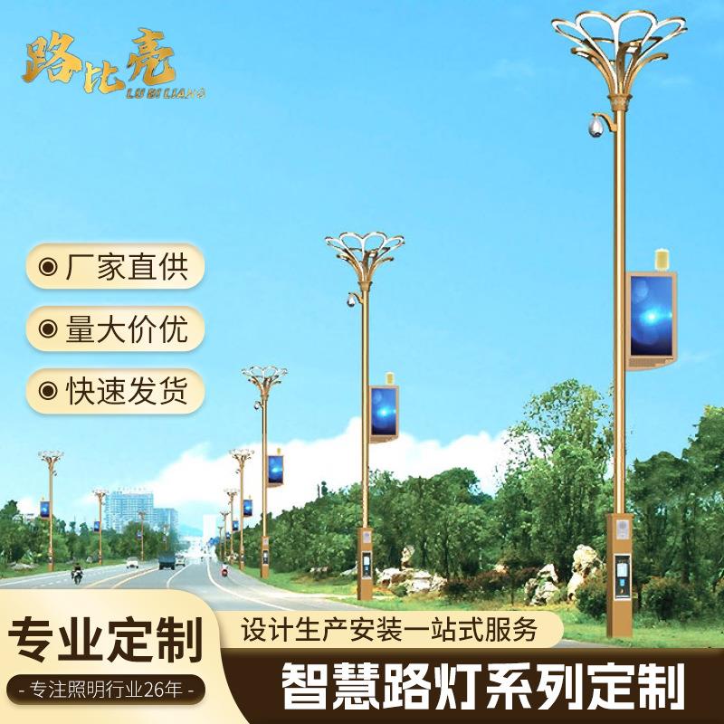 定制物联网城市智慧路灯LED照明5G智慧灯杆多功能PM2.5显示监控屏图片