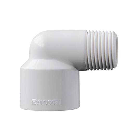 百盛PVC外丝牙弯头90度直角水管鱼缸配件螺纹20 25转32换4 6分1寸