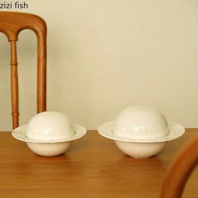 Planet Ceramic Bowl Straw Hat Plates Dinner Plate Soup