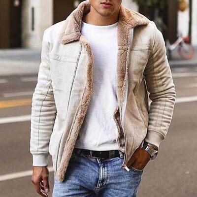 Men's jacket, imitation fur jacket, thick and warm zipper