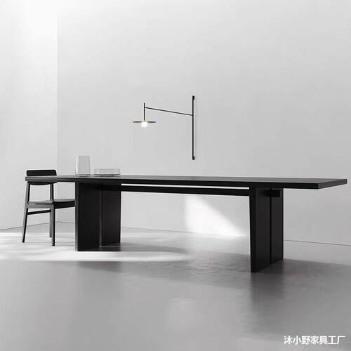 工作大板风原木工作台洽谈桌板桌实木简长桌极木工大型办公长桌办