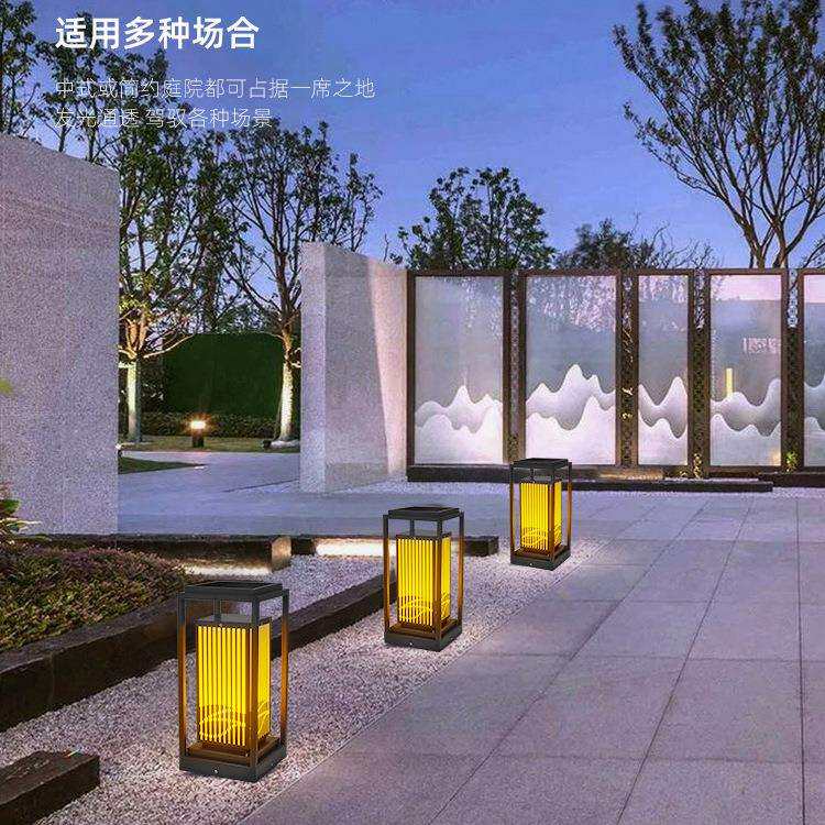 柱头灯太阳能户外庭院别墅门柱灯新中式小区公园防水花园围墙灯