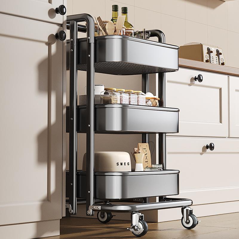 佳手厨置物架落地多层帮小推车果蔬纳免安装多功房能蔬菜收收AL10