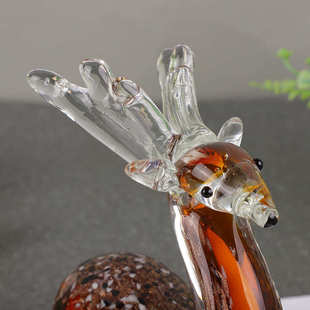 饰品 麋鹿摆件小鹿玻璃桌面乔迁新居装 国风轻奢新中式 摆件金星款