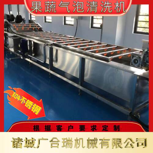 蔬菜气泡喷淋清洗机 瓜果中药材清洗风干流水线 全自动臭氧洗菜机