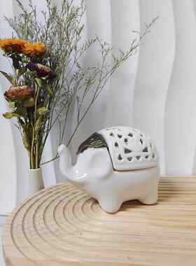 采购产品陶瓷香薰饰品，剪出蜡烛烛台，幸运大象存储盒，香薰炉塔