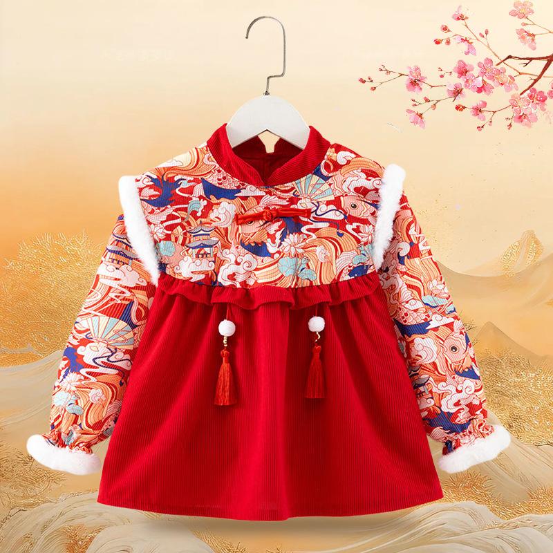 国风唐装儿童罩衣宝宝喜庆罩衣