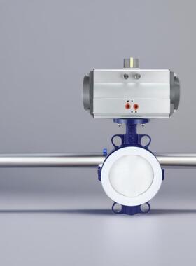 衬氟气动对夹蝶阀铸钢不锈钢阀门规格齐全销售D671F46