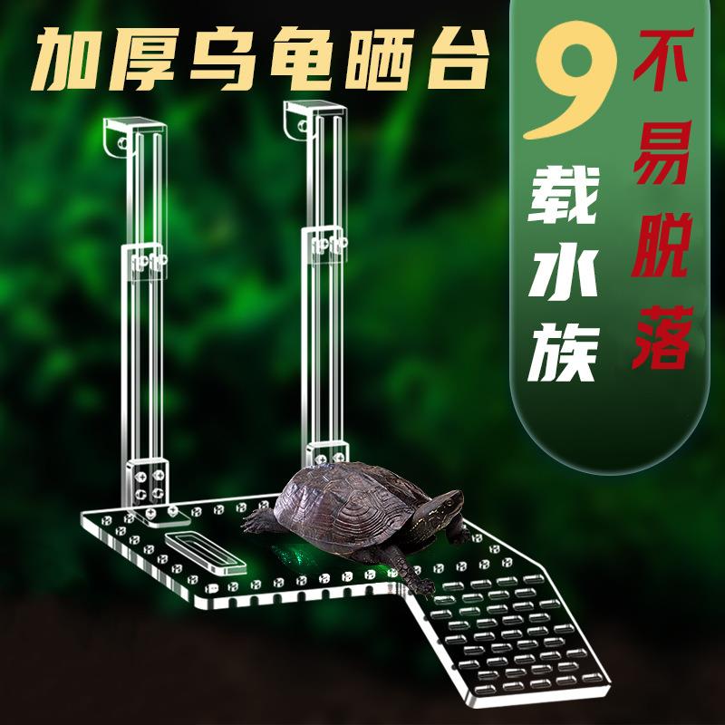 亚克力乌龟晒台大号挂钩爬台高水位壁挂浮台造景巴西龟晒背休息