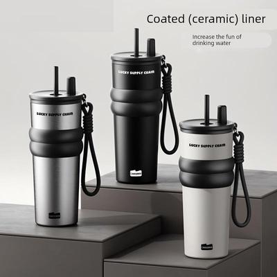 大容量保温杯女生吸管杯高颜值耐用车载水杯保冷咖啡杯冰霸杯子男