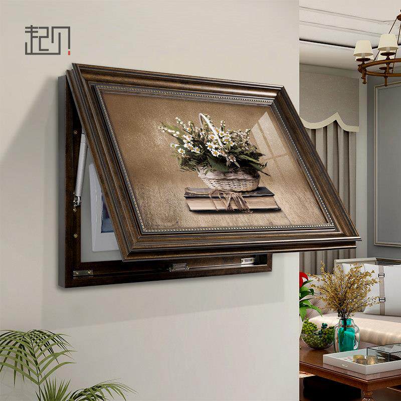 美式复古挡电表箱盖子装饰画配电箱弱电箱多媒体箱挂画电线盒遮挡