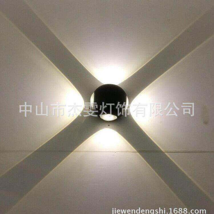 杰雯户外led壁灯简约创意室外围墙圆形新款四面发光圆形壁灯
