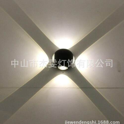 新款直销杰雯户外led壁灯简约创意室外围墙圆形新款四面发光圆形