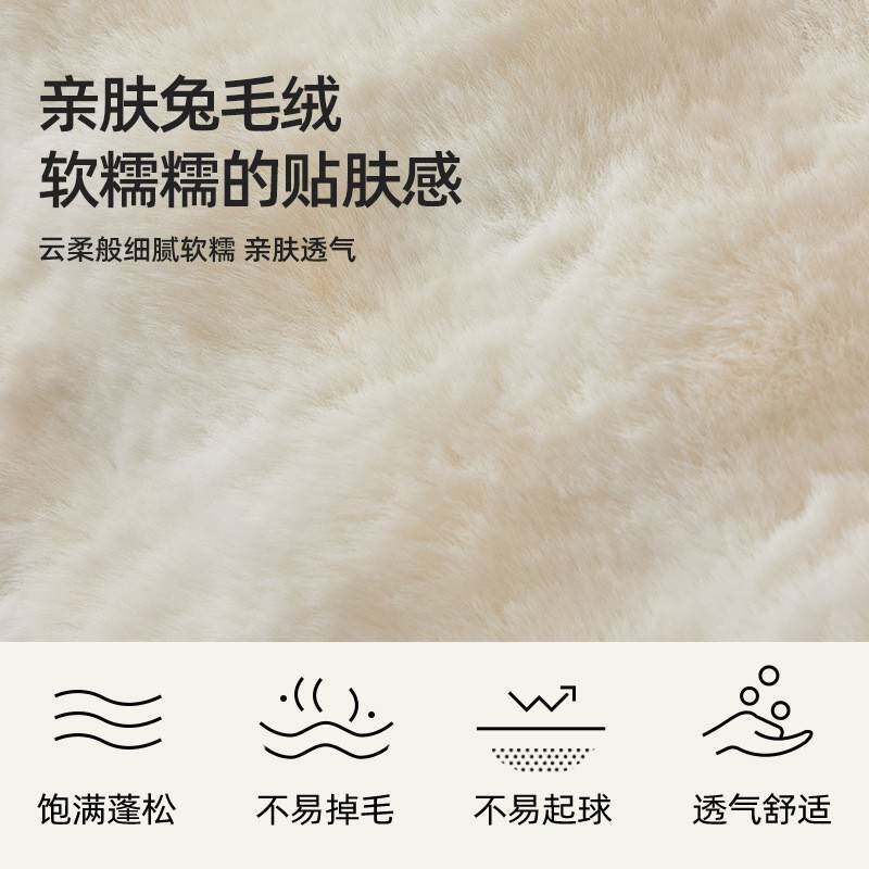 LILIHO烦ME丽物煤绒恼秋冬季兔毛异形一片式盖沙发垫防滑沙兔毛绒
