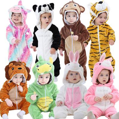 Kids Onesie Pajamas Animal Panda Tiger Unicorn Ropa Bebe Bab