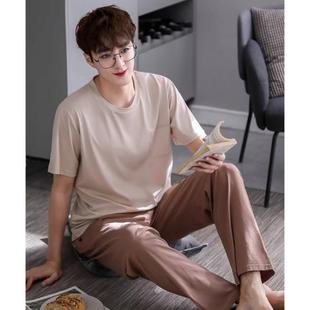 高端2025新款睡衣男款夏季夏天纯棉短袖长裤高品质家居服套装夏款